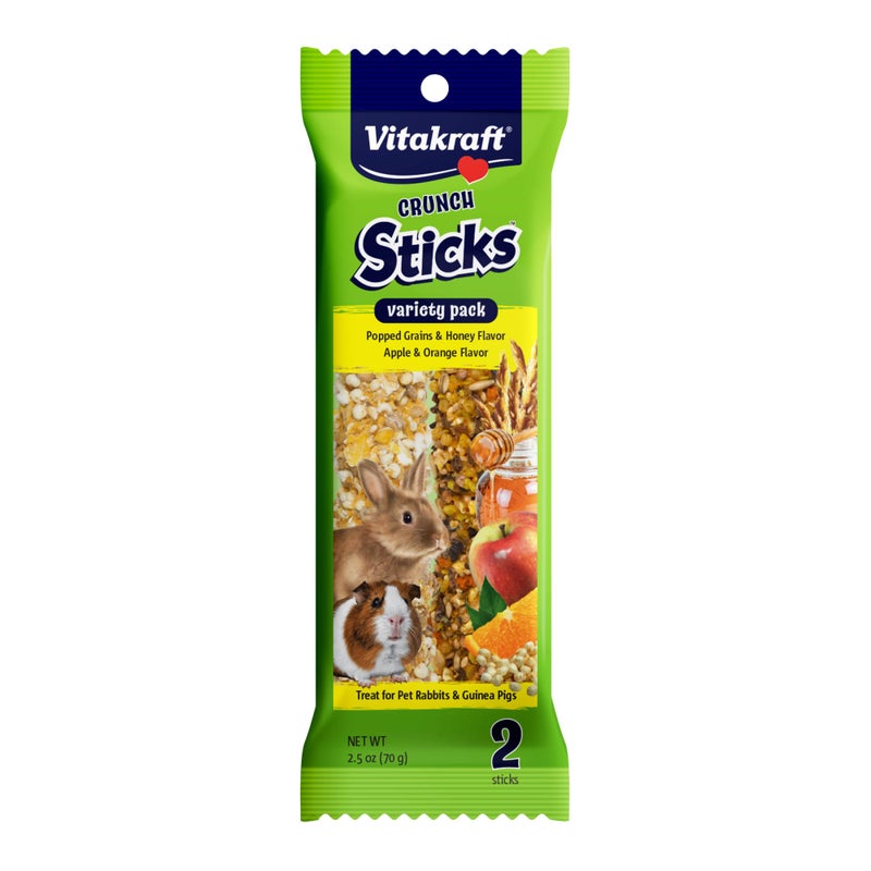 Vitakraft عصي مكافآت حبوب من فيتاكرافت للأرانب وخنازير غينيا - تفاح وبرتقال - 2.5 أونصة - Image 1